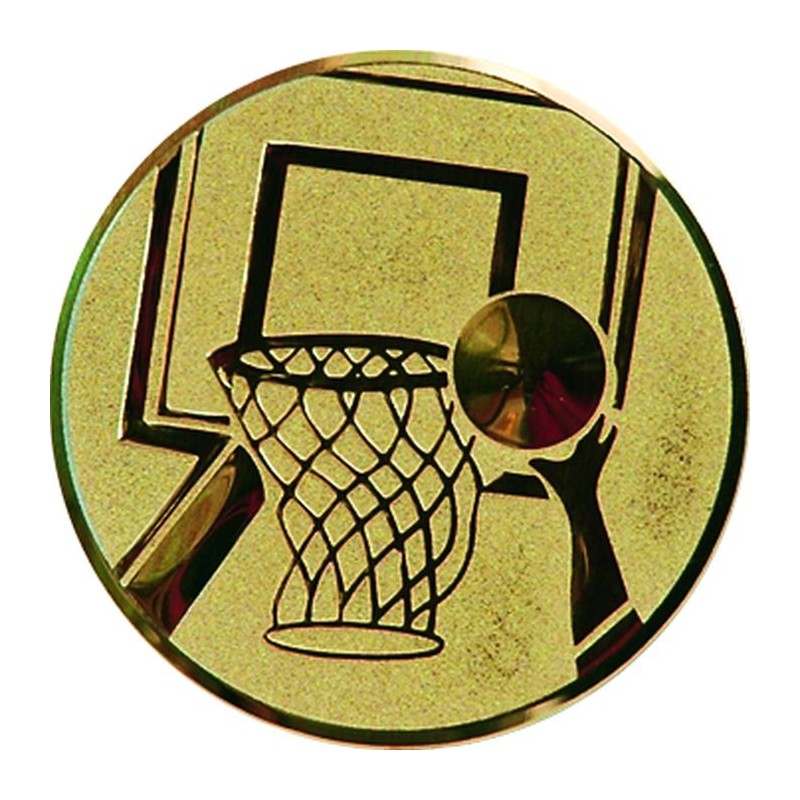 Aluminium Emblem/ Basketball/ Gold, Silber, Braun