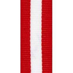 Medaillenband 11mm, 22mm / Rot, Weiß
