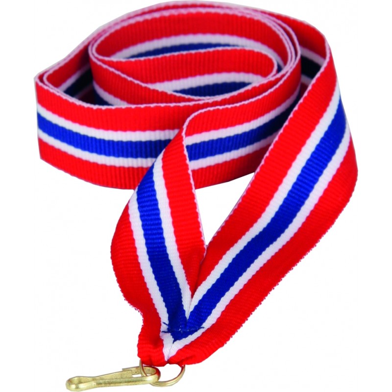 Medaille Band/Lanyard rot weiß und grün mit Gold Clip 22mm breit 