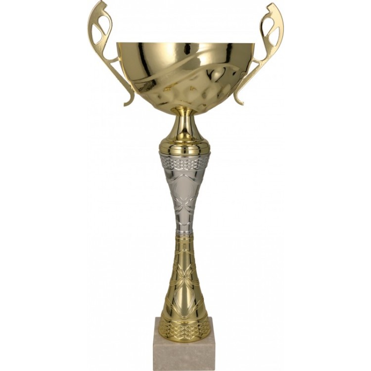 Metall-Pokal ohne Deckel / Gold-Silber