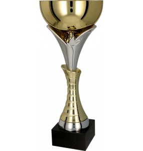 Metall-Pokal ohne Deckel / Gold-Silber