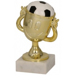 Fußball Pokal / Silber, Schwarz, Weiß